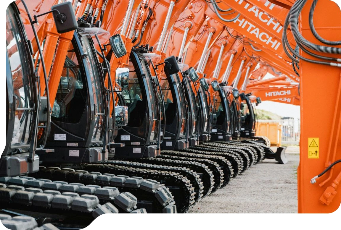 Machinery fleet in warehouse